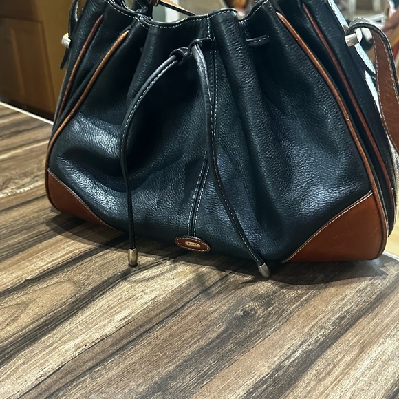 Bally Black and Brown Leather Drawstring Bag - Picture 3 of 10